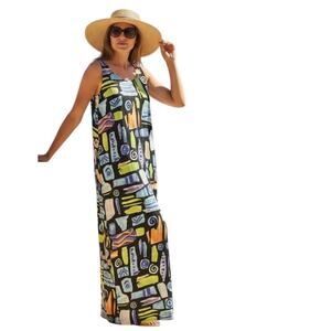 Vintage Nina Piccalino Maxi Dress, Sleeveless Tie Waist, Size 16